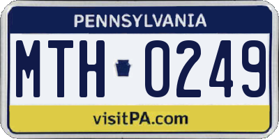 PA license plate MTH0249
