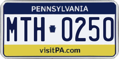 PA license plate MTH0250