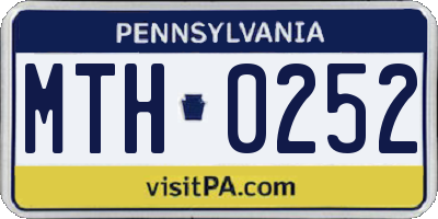 PA license plate MTH0252