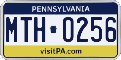 PA license plate MTH0256