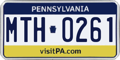 PA license plate MTH0261