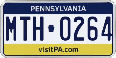 PA license plate MTH0264
