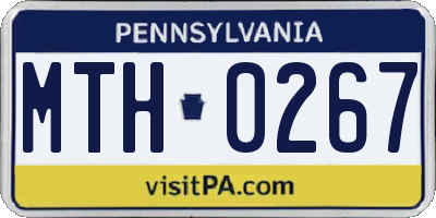 PA license plate MTH0267