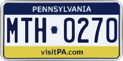 PA license plate MTH0270