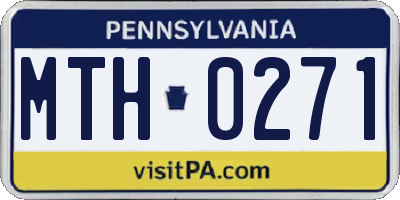 PA license plate MTH0271