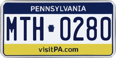 PA license plate MTH0280