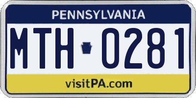 PA license plate MTH0281