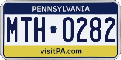 PA license plate MTH0282