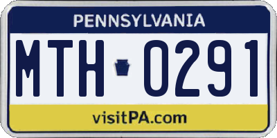 PA license plate MTH0291