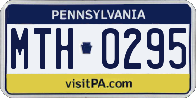 PA license plate MTH0295