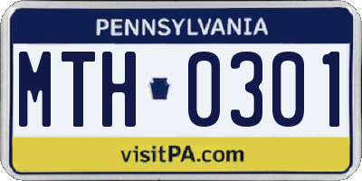 PA license plate MTH0301