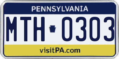 PA license plate MTH0303