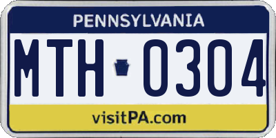 PA license plate MTH0304