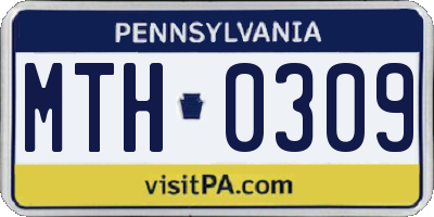 PA license plate MTH0309
