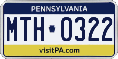 PA license plate MTH0322