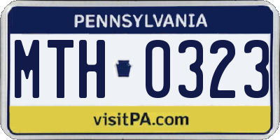 PA license plate MTH0323