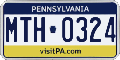 PA license plate MTH0324