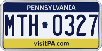 PA license plate MTH0327