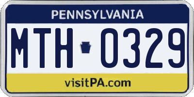 PA license plate MTH0329