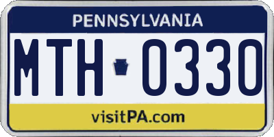 PA license plate MTH0330
