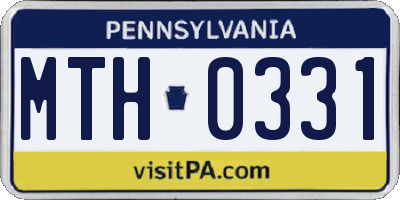 PA license plate MTH0331