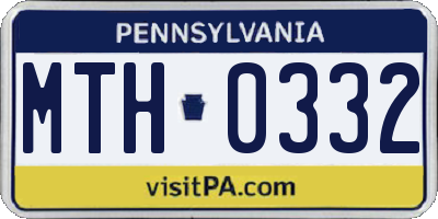 PA license plate MTH0332