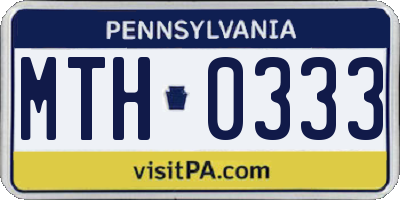 PA license plate MTH0333