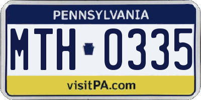 PA license plate MTH0335