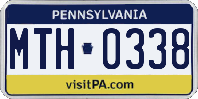 PA license plate MTH0338