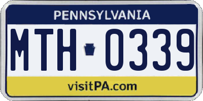 PA license plate MTH0339