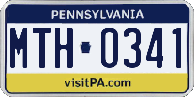 PA license plate MTH0341