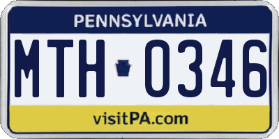 PA license plate MTH0346