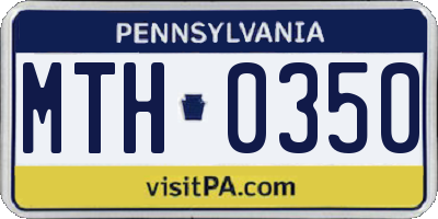 PA license plate MTH0350