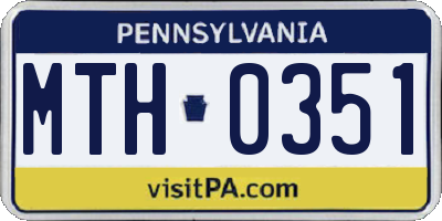 PA license plate MTH0351