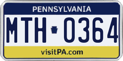 PA license plate MTH0364
