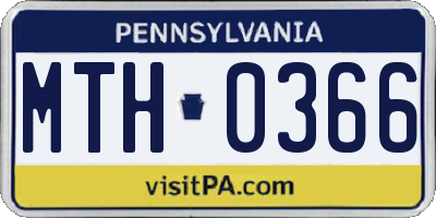 PA license plate MTH0366
