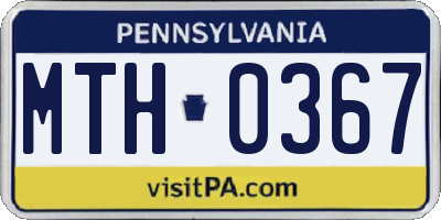 PA license plate MTH0367
