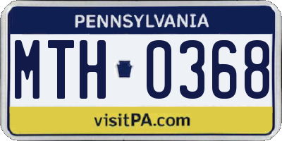 PA license plate MTH0368