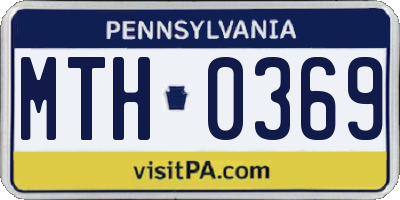 PA license plate MTH0369