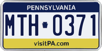 PA license plate MTH0371