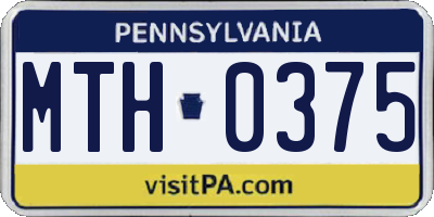 PA license plate MTH0375
