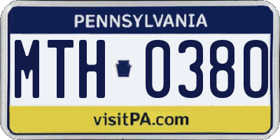 PA license plate MTH0380