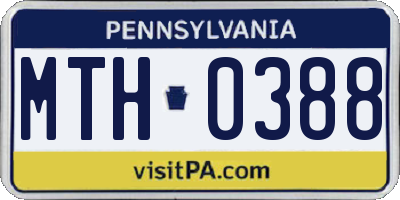 PA license plate MTH0388