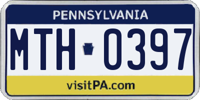 PA license plate MTH0397