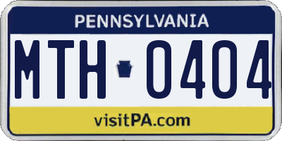 PA license plate MTH0404