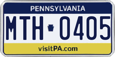 PA license plate MTH0405