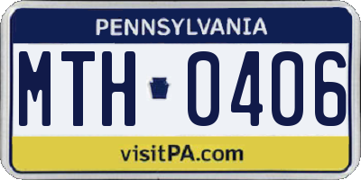 PA license plate MTH0406