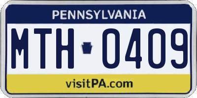 PA license plate MTH0409
