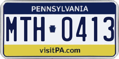 PA license plate MTH0413