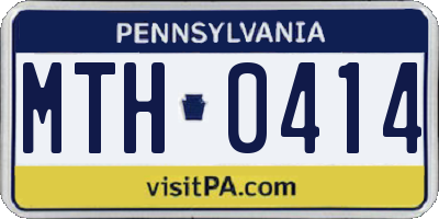 PA license plate MTH0414